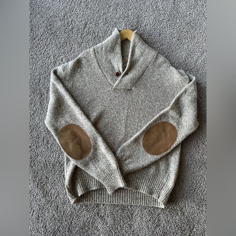 VTG 80s 90s American Eagle Wool Sweater XL Elbow Patches Academia Preppy